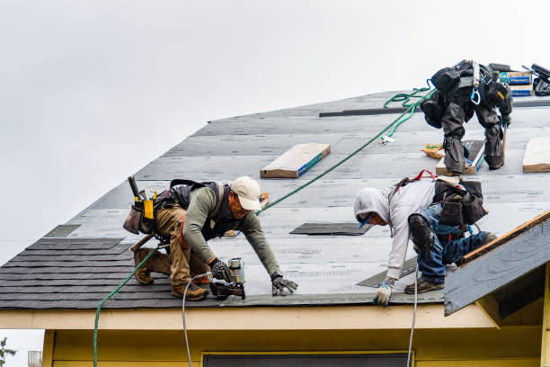 Professional Gutter Installation technician working in Harford, NY